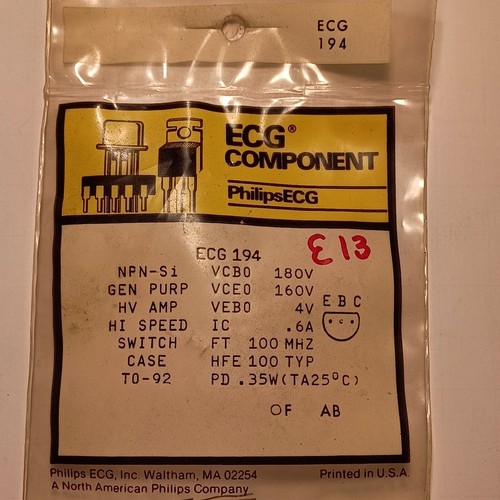 Ecg194 transistor c e13 - e, b
