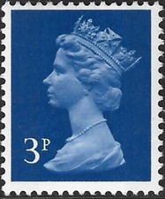 1973 Sg X856 3p ultramarine (1 centre band) MNH