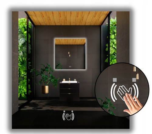 Specchio led 65x65 con - specchio,