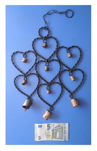 Pendente metallo cuori 10 - in,