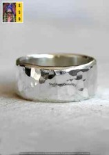 Anello a fascia martellata, micro anello in argento GS, anello da uomo, fede ...