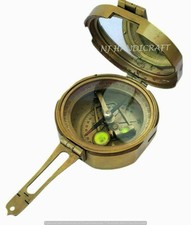 Bussola di rilevamento Brunton in ottone bussola geologica antica marittima 3"