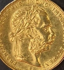  moneta oro 0.900 , 6,45 gr. austria 20 franchi 1892 FDC/unc