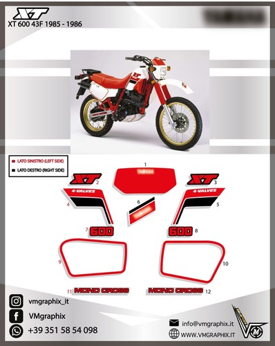 Adesivi 600 43f 1985 1986 - xt,