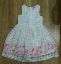 lotto 463b vestito abito bimba bambina oviesse tulle bianco-rosa 6/7 anni