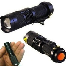 Mini torcia tattica militare LED 5000 lumens  zoom alluminio campeggio trekking