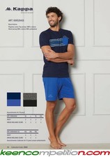 Kappa Pigiama uomo manica corta pantaloncino corto misto cotone TG 3XL 4XL 5XL