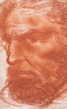 Pietro Annigoni, Volto, anni '70, grande disegno, con autentica del maestro