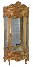 Gigantesca vetrina barocca "Chateau de Versailles" dorata, fatta a mano, pezzo unico