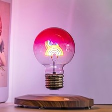 Levitazione Arcobaleno Lampadina Magnetica Galleggiante con Base Luminosa (m7Y)