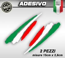Adesivi TRICOLORE ITALIANO graffio per auto moto tuning bici sport - 2 PEZZI