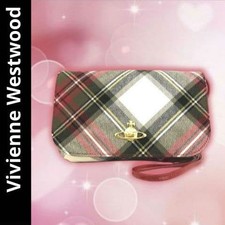 Borsa a tracolla Vivienne Westwood multicolore check oro placca sfera #EK LAA