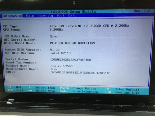 Acer aspire 5750g intel - aspire,
