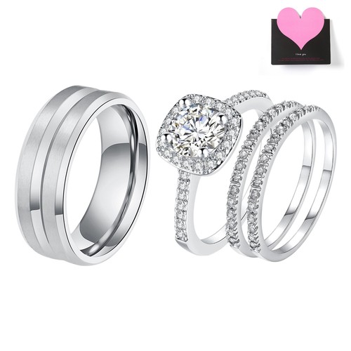 Set anello coppie uomo donna - anello,