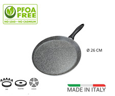 PIASTRA TONDE Ø 26 CM - PFOA FREE - ADATTA PER CREPES PIADINE ECC MADE IN ITALY