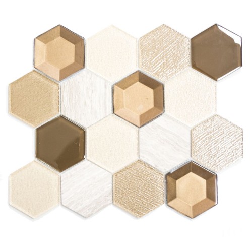 Hexagon mosaico vetro - hexagon, in