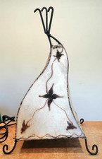 Lampada/Lume stile etnico, in metallo e tipo tessuto, da studio, letto..........