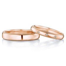 Anello oro rosa coppia fede