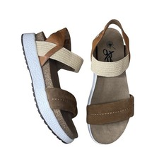 OTBT Graziosi sandali scamosciati marroni donna 10 plateau comodi da passeggio casual