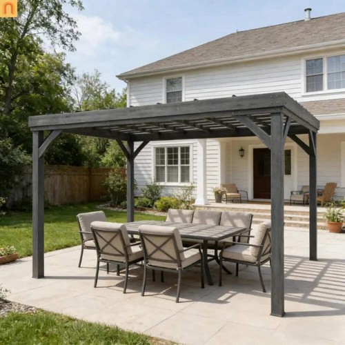 Pergola wood gray open - wood,