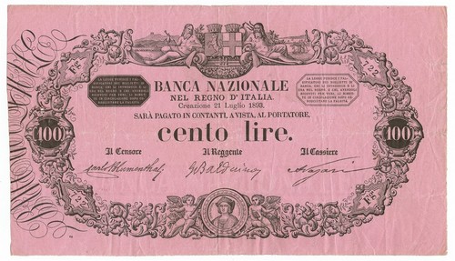 100 lire banca - lire, nazionale