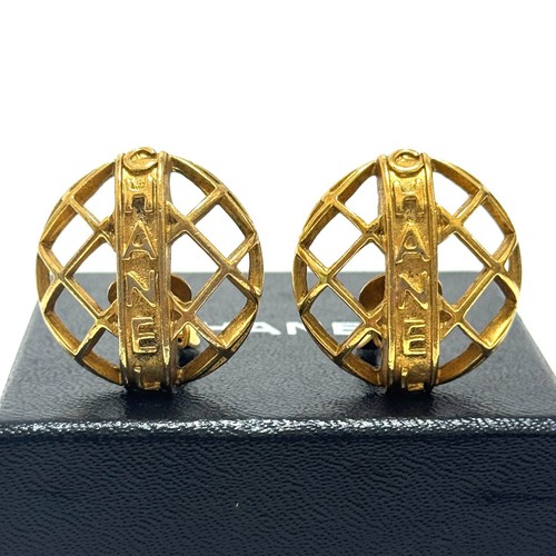 Chanel orecchini rotondi logo - orecchini,