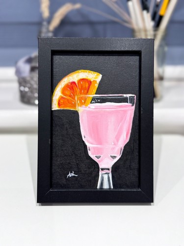 Dipinto olio rosa originale