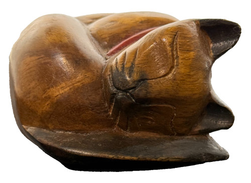 Statuina gatto siamese legno