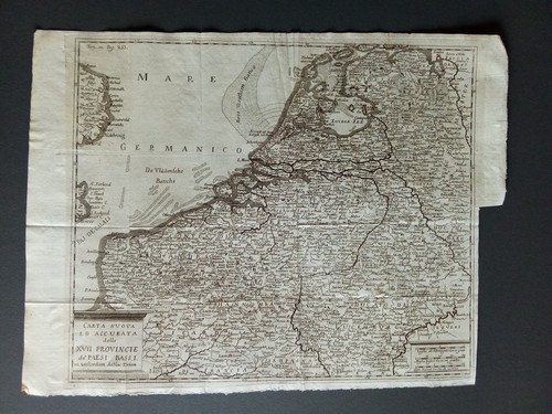 Mappa antica xvii province - mappa,