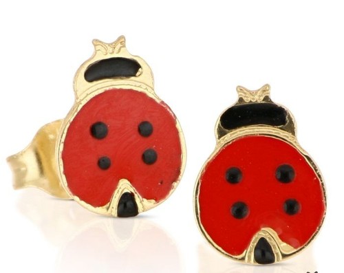 Orecchini coccinella smaltata - orecchini,