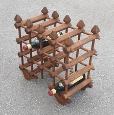 PORTABOTTIGLIE VINO  LEGNO 14 POSTI L.51 H.48 P.26,5 MENSOLA CANTINETTA VINO 