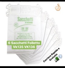 SACCHETTI FOLLETTO VK135 VK136 6 PEZZI DI QUALITÀ IN MICROFIBRA E PORTAPROFUMINO