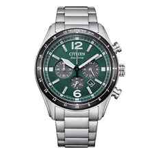 Citizen Orologio Uomo Eco-Drive Cronografo Aviator Verde 43mm CA4654-55X