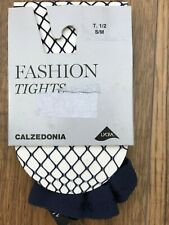 Collant medi a rete da pesca Calzedonia, 1/2 S/M, blu, logo in vita, nuovi con etichette, ctrl €9,95