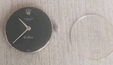 Rolex Geneve Cellini Movement Cal.1600 Black Spider Dial 20mm + Glass Working