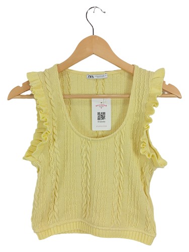 Zara top donna giallo maglia - top,