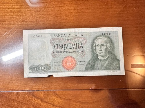Banconota lire 5000 colombo - banconota, i