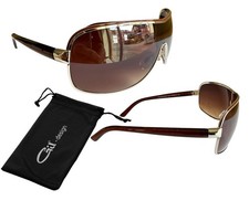 Occhiali da pilota marrone oro