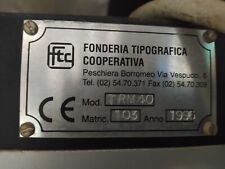 MACCHINA TIPOGRAFICA PER LA DORATURA -  leggi tutto