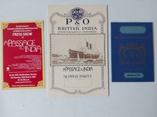 Passage To India 1984 Replica Passport Supper Party Invitation Menu + Ticket etc