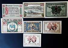GERMANIA NOTGELD N. 7 BANCONOTE NUOVE DA PF. 10/25/50 ANNI 1918/20