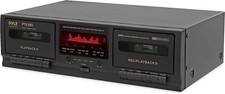 Pyle Dual Cassette Deck Stereo - Selettore Nastro CrO2, Lettore multimediale con cavi RCA
