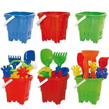 Set giocattoli da esterno per bambini stampo castello in plastica secchio sandbox vanga estate