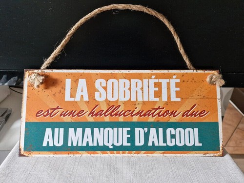 Plaque métal humour - bar, &