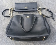 Borsa Coach Tote Bag F28976 Sage Carriol nera tinta unita con BORSA ABBINATA uso leggero.  fc