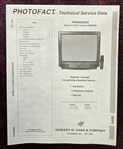 Sam photofact 3899 - 3899, manuale