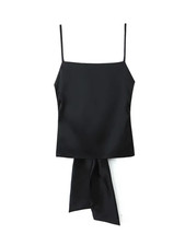 XS - L Moda Schienale Fiocco Camicia Sottile Cinghie Top Corto Casual Wear Per