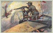 Z805) WW1 AVIAZIONE, PILOTA ABBATTE AEREO AUSTRIACO. ILLUSTRATORE CODOGNATO