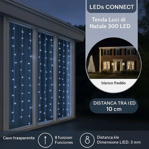 Tenda luci natale 300 - di, led