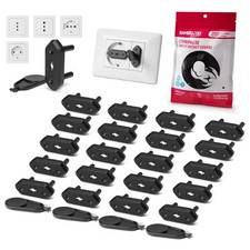 BAMBIGOOD® Set 20+4 Copriprese per Bambini Nere - Protezione Prese Corrente 10A 